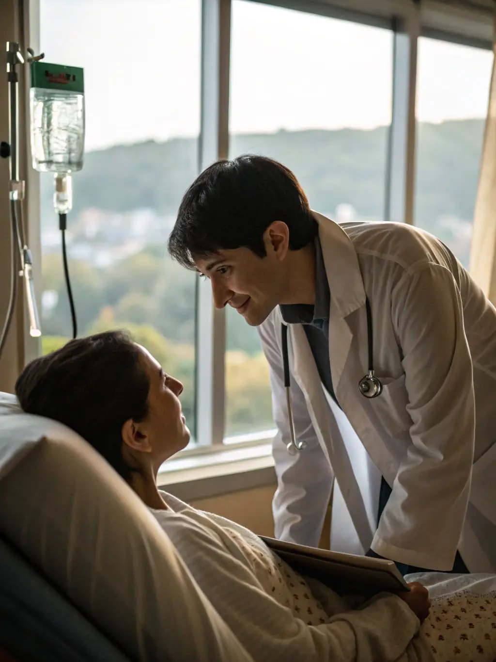 A warm and reassuring image of a doctor consulting with a patient, explaining the diagnosis and treatment options for endometriosis at Instituto Mineiro de Endometriose.